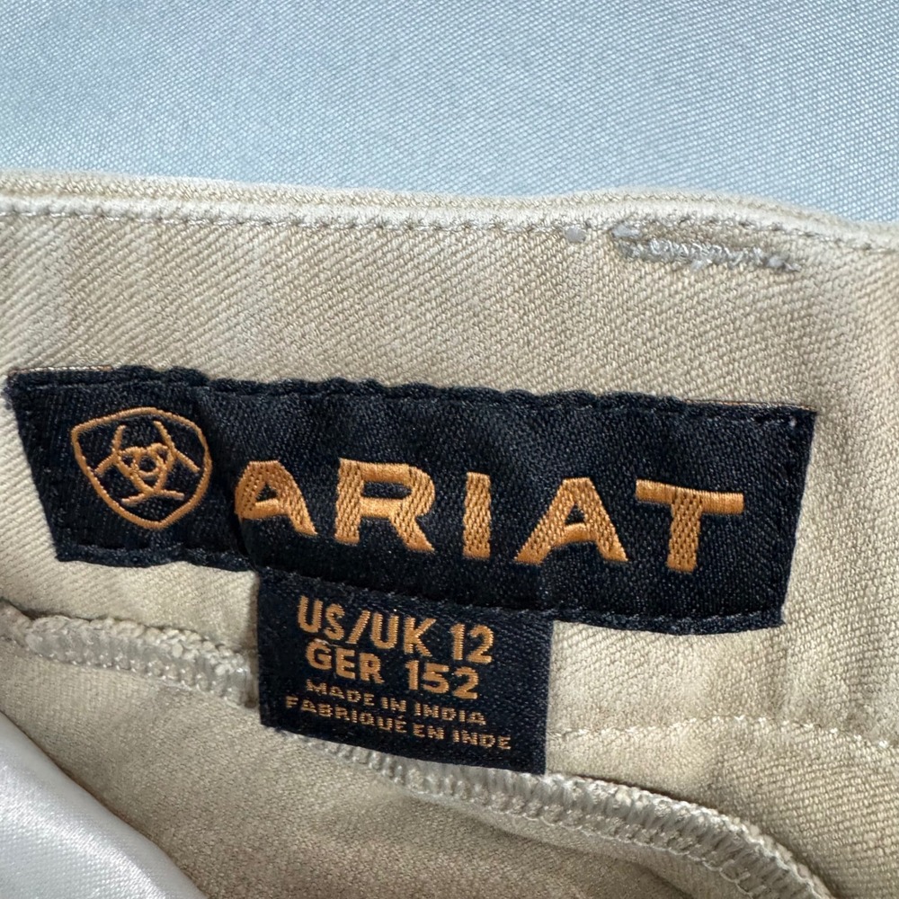 Ariat Heritage Equestrian Riding Breeches Knee Patch Pants Tan Youth Sz 12 - Picture 4 of 8